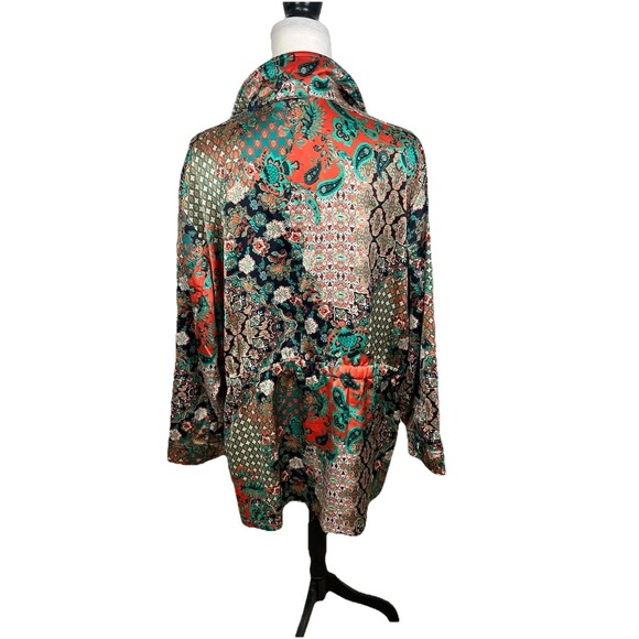 Ruby Rd Jacket Petite Plus Size 2X Artsy Zippered Snap Floral Multicolor Stretch - Picture 10 of 14